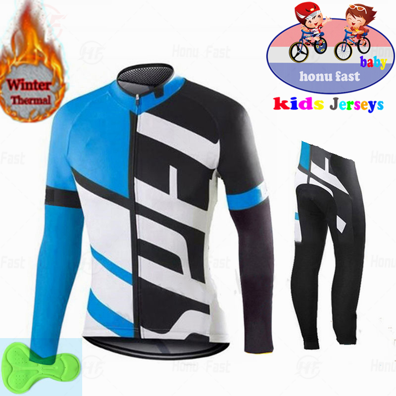 Baby Clothing Factory - 2026 キッズ冬フリースチームサイクリングジャージセットマウンテン自転車長袖ウェア Ropa Ciclismo レーシングバイク服ベビー