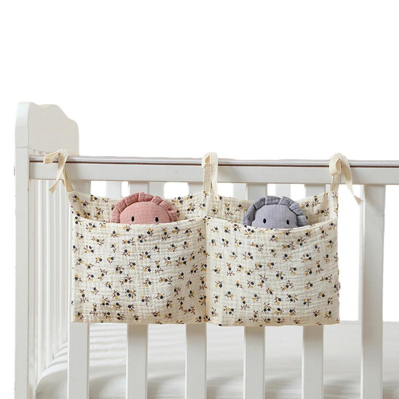 Baby Clothing Bag - ベビーベッドオーガナイザー、キャディベッド、収納バッグ、2ポケット、ベッドサイドハンギングナー、おむつ、おもちゃ、衣類用保育園オーガナイザー