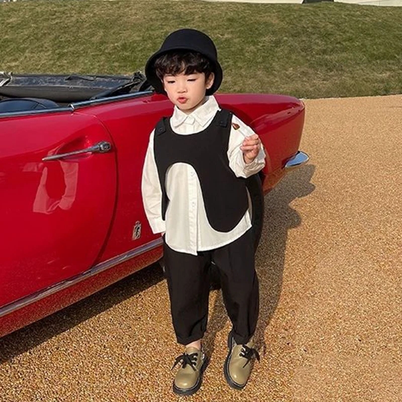 Baby Clothing Korea - 3 個セット春男の子服セット 2024 カジュアルベスト + トップ