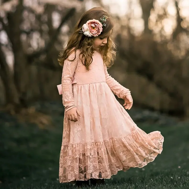 Baby Clothing Korea - 2026 プリンスガールズレースドレスベビーフラワーガールウェディングパーティードレス服 Vestidos 子供衣装服 2-12 KPBY2