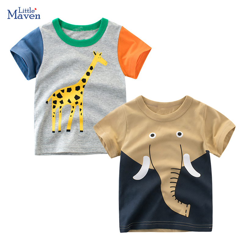 Baby Clothing Elephant - リトルメイヴン-子供用Tシャツ,ベビーファッション,誕生日プレゼント,象,キリン,新作