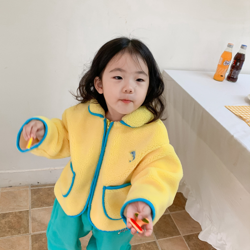 Baby Clothing Korea - 韓国子供服秋と冬の新しい女の子用厚手コート暖かい子供用ラムウールコートベビー両面フリース