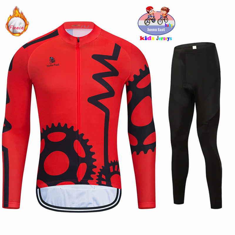 Baby Clothing Factory - 2026 キッズ長袖冬サーマルフリースサイクリングジャージセット保温子供バランスバイク服ベビーパッドボディスーツ