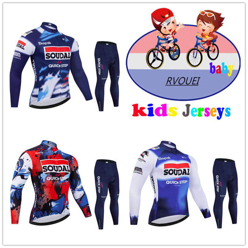 Baby Clothing Factory - Soudal クイックステップベビーサイクリング服子供長袖ジャージセット通気性スポーツウェア子供自転車マイヨ Ciclismo