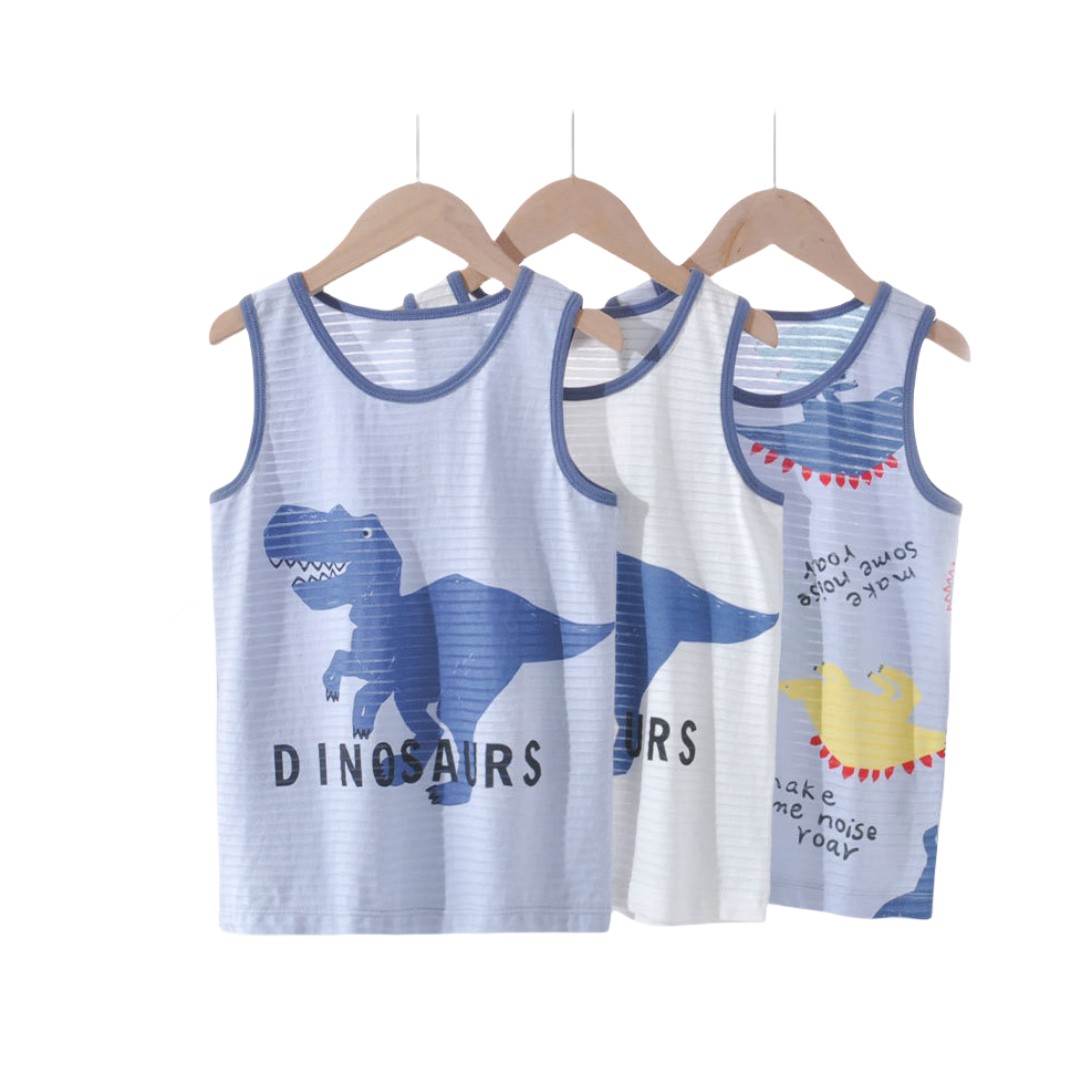 Baby Clothing Elephant - 男の子用コットン下着シャツ、子供用タンク、ペンギン、象、ライオン、恐竜プリント、デザイン服、サイズ100-160