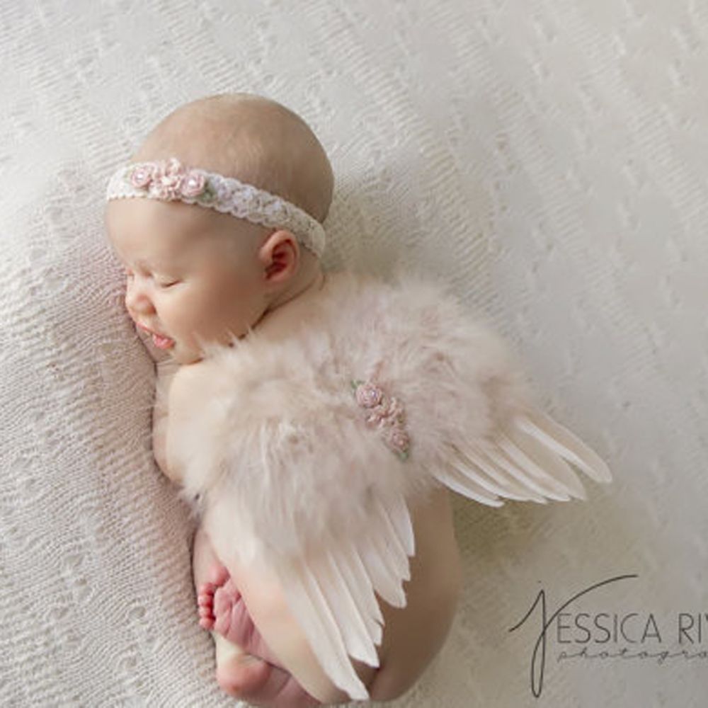 Baby Clothing Patterns - 2 ピース/セットかわいい新生児天使の羽の羽と女の赤ちゃんローズフラワーヘッドバンドヘアアクセサリー幼児の写真撮影の小道具