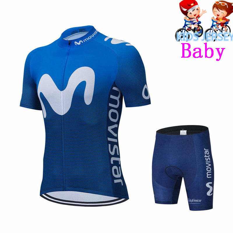Baby Clothing Factory - モビスターキッズ蛍光グリーンジャージセットマウンテンバイク服スポーツレーシング子供自転車服サイクリングキット