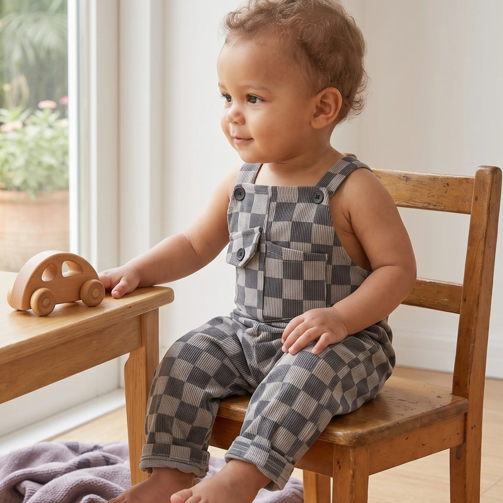 Baby Clothing Jumpers - 夏の赤ちゃん男の子グリッドジャンパーパンツデニム服ショーツサスペンダーロンパース幼児幼児女の子ポケット服 0-3Y