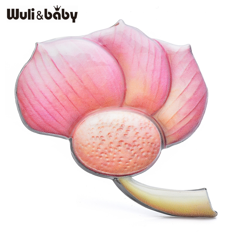 Baby Clothing Bag - Wuli&baby 美しい蓮の花のブローチ 3 色の植物ブローチ女性の服バックパックピンバッジギフト用