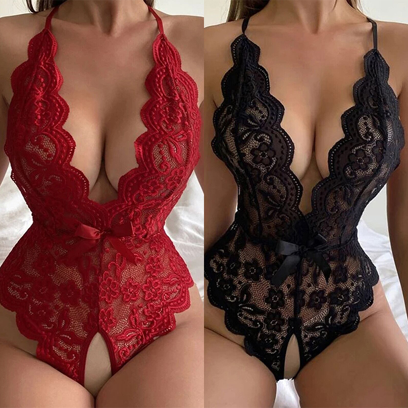 Baby Clothing Model - 女性のための赤い下着セット,レースの透かし彫りブラ,エロティックな衣装,eddy,ベビードール,深いv,オープンボウ