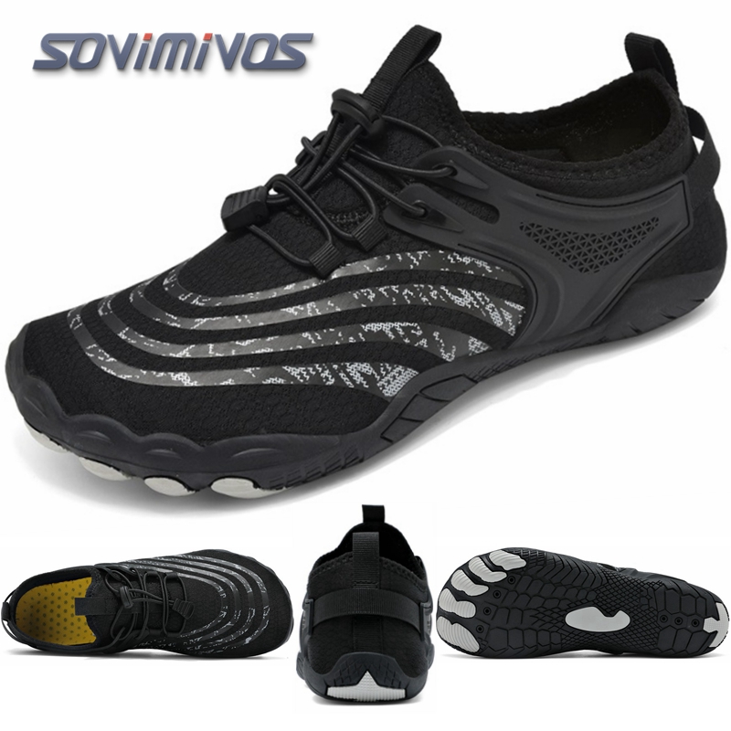 Soft Sole Booties - ワイドトゥマン裸足靴女性スポーツスニーカーユニセックスウォーターブーツ男性アクアビーチソフトソール軽量通気性ザパティラス