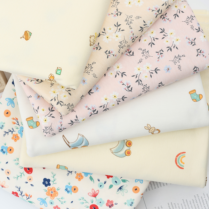 Baby Clothing For Bed - 伸縮性のある純綿のプリント生地,ベビー服,パジャマ,シーツ,毛布,縫製服用の厚手のニット生地