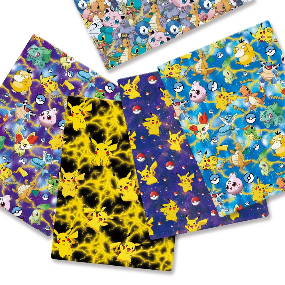 Baby Clothing Model - 子供のためのポケモン漫画プリント生地,手作りの縫製,パッチワーク,キルティング,ベビードレス,ホームシート,140x50cm