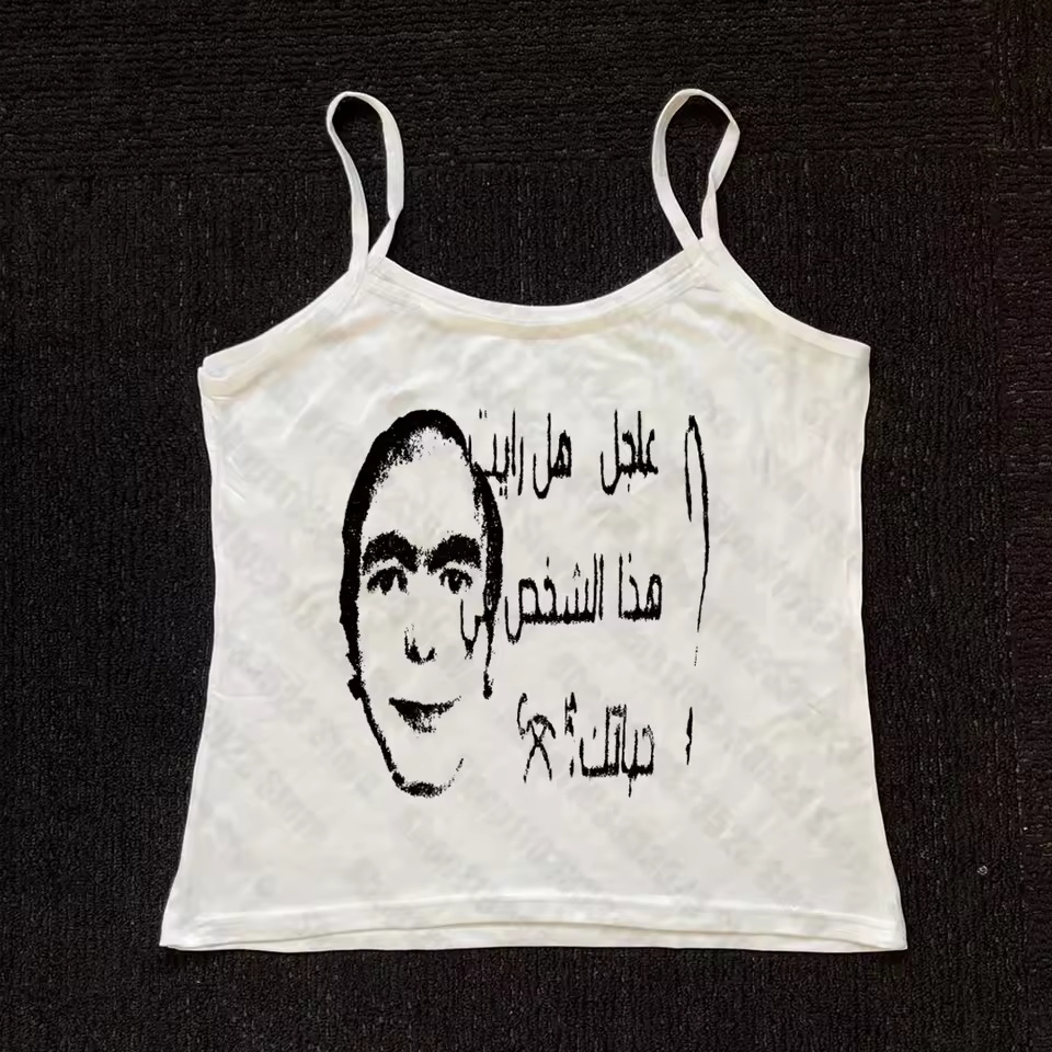 Baby Y2K Clothing - 2000年代パンクゴシックプリントベビータンクトップヴィンテージプリントレディーススリムタンクトップエモガールズプリントセクシーレディース服サマーY2k