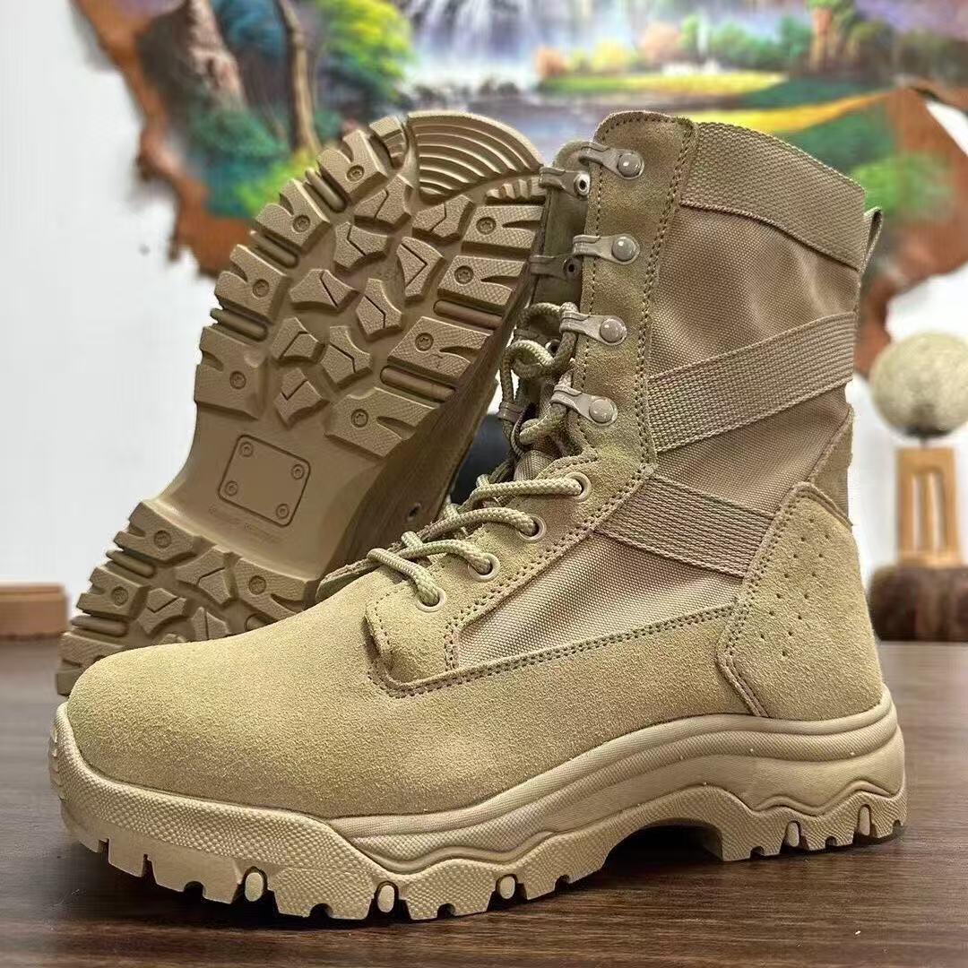 Soft Sole Booties - 超軽量アウトドアタクティカルブーツ 夏用ハイカット滑り止め通気性耐摩耗性ソフトソールハイキングトレーニングデザートブーツ