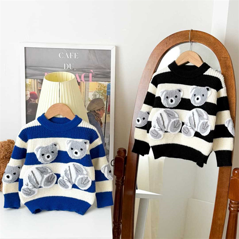 Baby Clothing Jumpers - 子供暖かいセーター男の子女の子冬カジュアルジャンパー子供肥厚服幼児暖かいプルオーバーベビーファッションコート 2-6Y