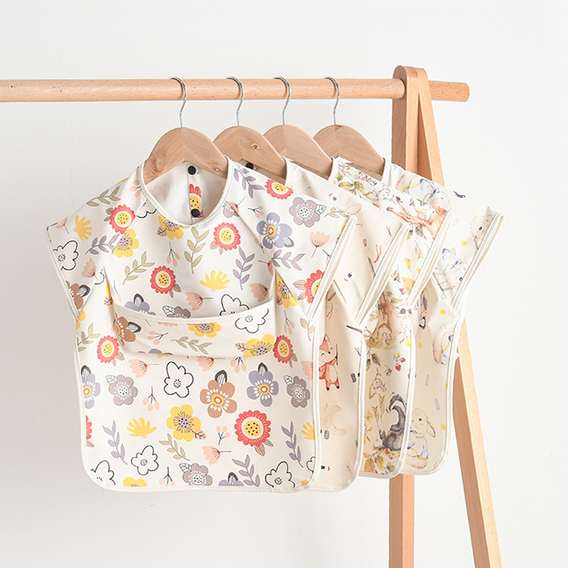 Baby Clothing Patterns - 新生児よだれかけブラウス防水ノースリーブリバースドレッシング幼児食事服エプロンよだれかけ保護服
