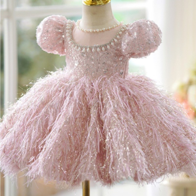 女の赤ちゃんのためのスパンコールフェザードレス,ふくらんでい - Baby Clothing On Sale のレビューと価格