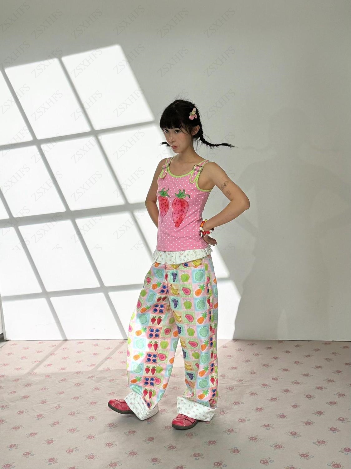 ピンクのクロップトップ Y2K レディース服 可愛い カワイ - Baby Clothing Korea のレビューと価格
