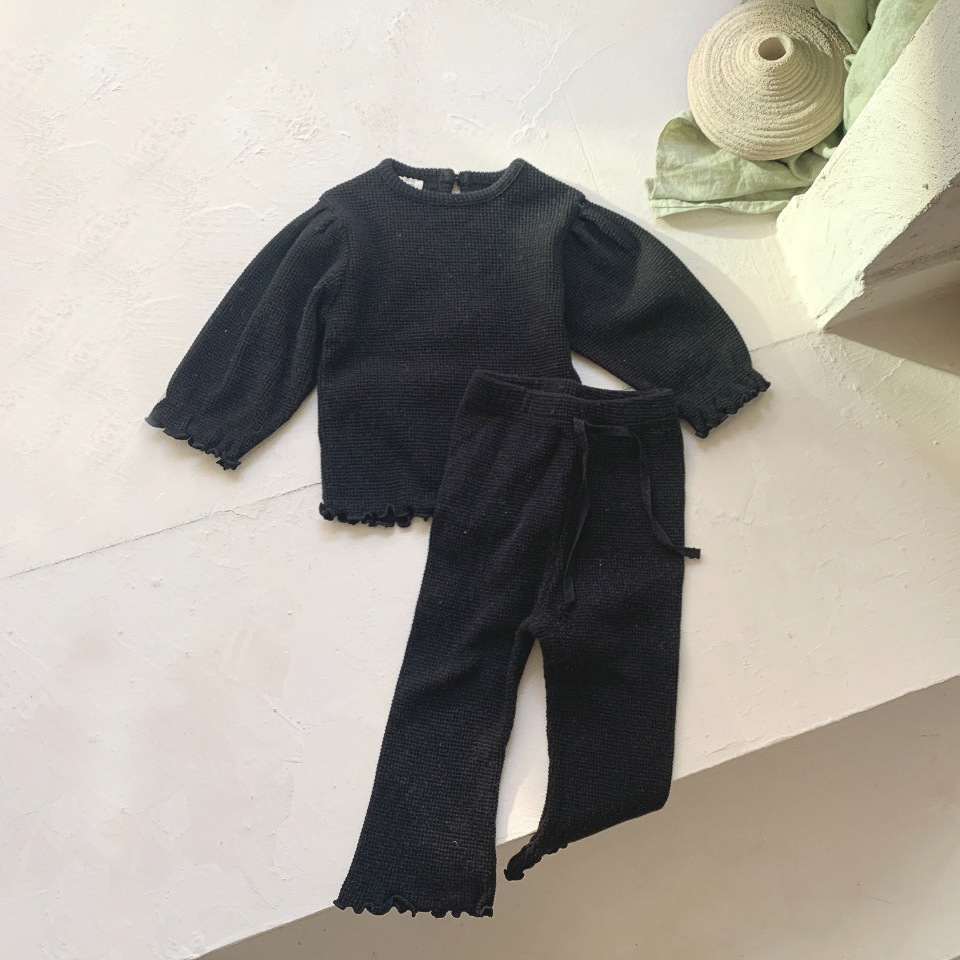 5472 ベビー服セット秋韓国ワッフルガールズスーツ長袖 T - Baby Clothing Korea のレビューと価格