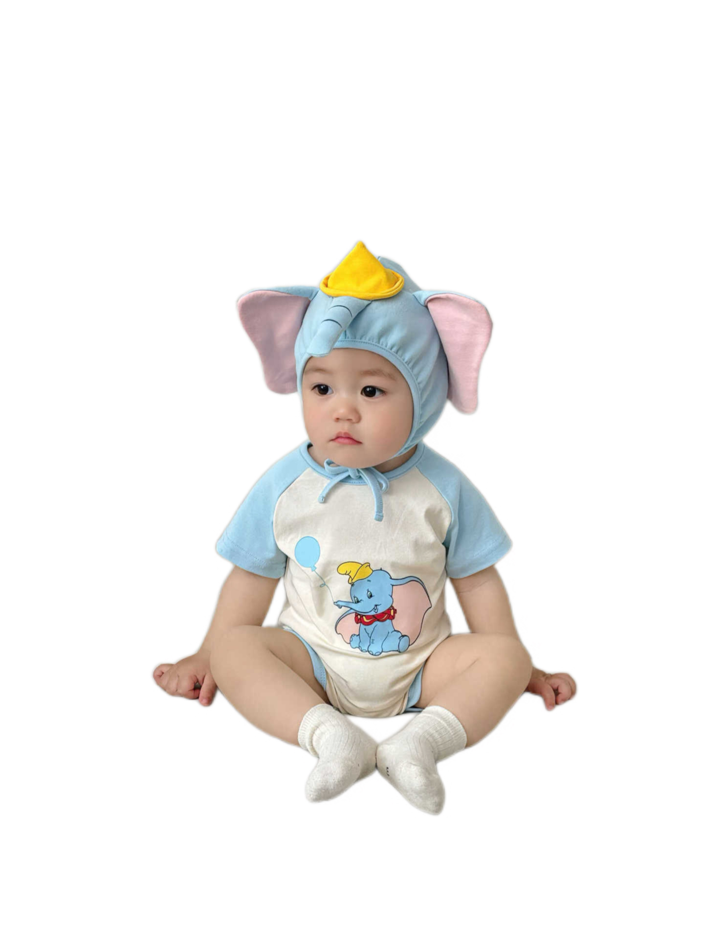 3D象柄ベビーロンパースと帽子セット、半袖ロンパースボディス - Baby Clothing Elephant のレビューと価格