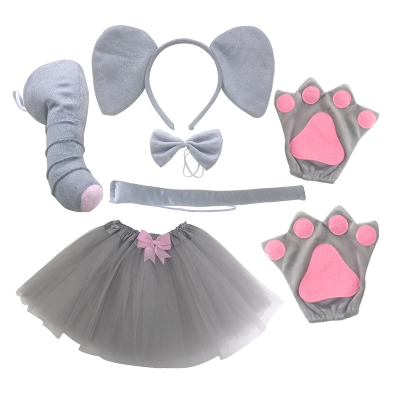子供のための動物の衣装、象の耳のヘッドバンド、蝶ネクタイの尾 - Baby Clothing Elephant のレビューと価格