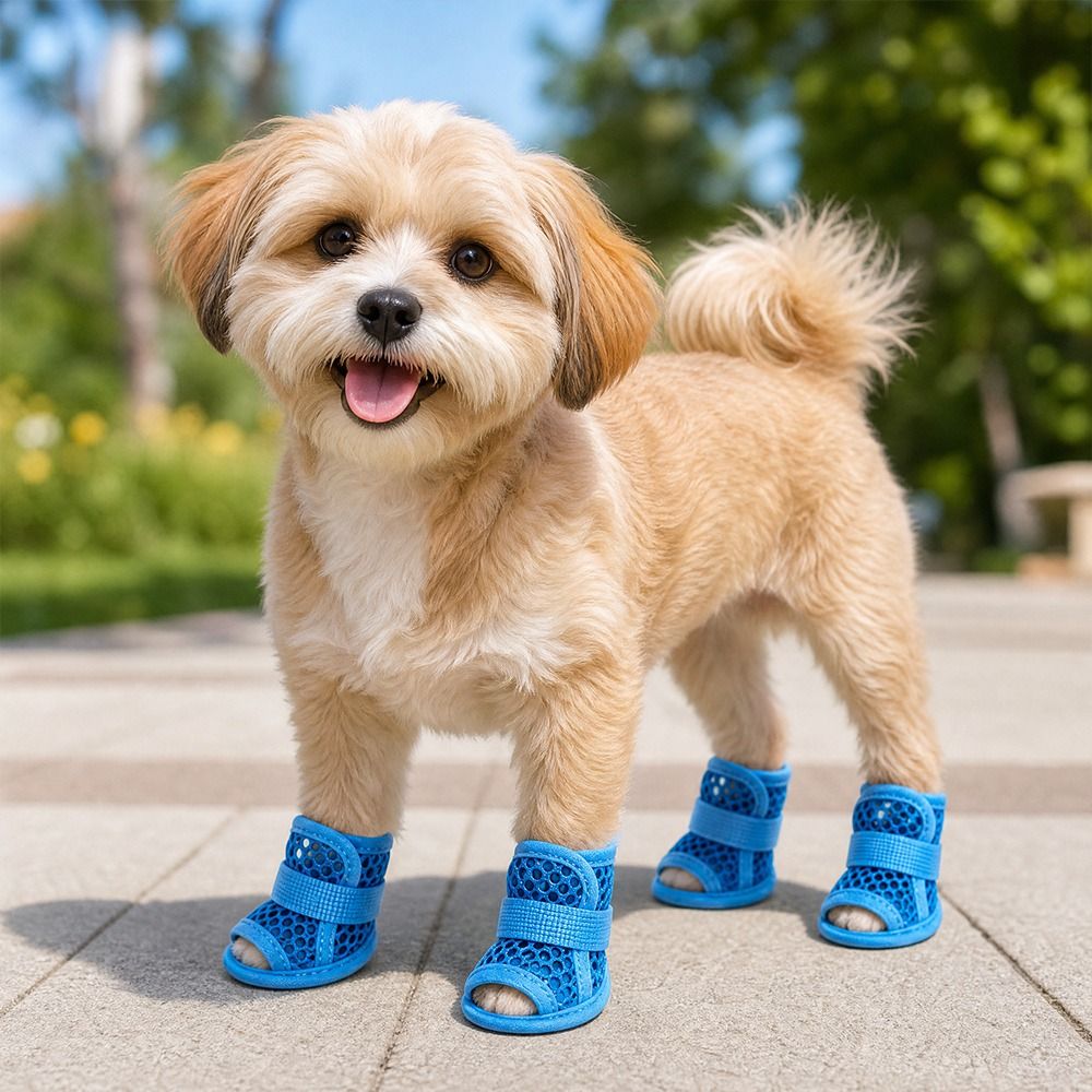 4 個ポータブルメッシュ犬用シューズソフトソール滑り止め冷却 - Soft Sole Booties のレビューと価格