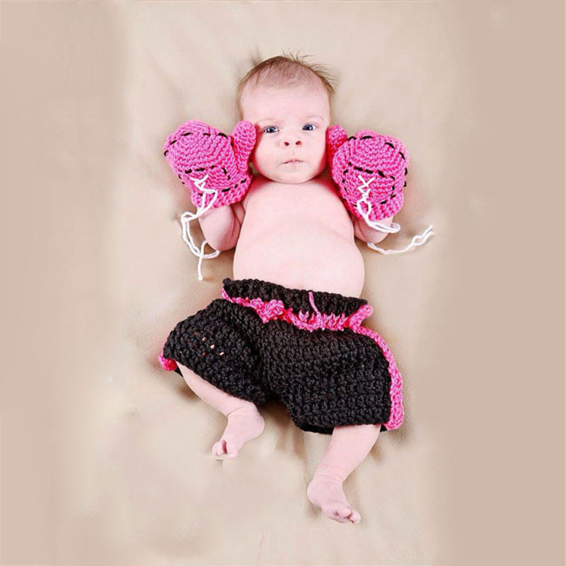 手作りかぎ針編み新生児男の子写真撮影服ボクサーチャンピオンコ - Baby Clothing For Boys のレビューと価格