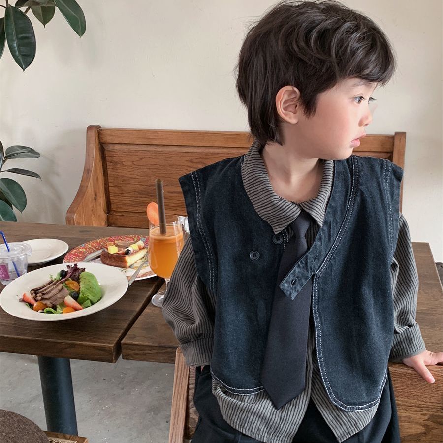 JEAN-子供用のストライプのTシャツとベルト,2ピース,赤 - Baby Clothing Korea のレビューと価格