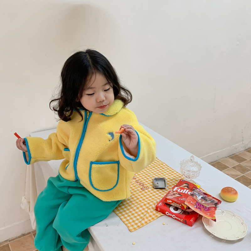 韓国子供服秋と冬の新しい女の子用厚手コート暖かい子供用ラムウ - Baby Clothing Korea のレビューと価格
