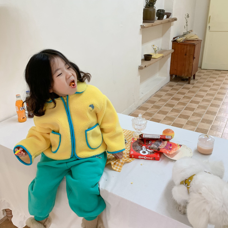 韓国子供服秋と冬の新しい女の子用厚手コート暖かい子供用ラムウ - Baby Clothing Korea のレビューと価格
