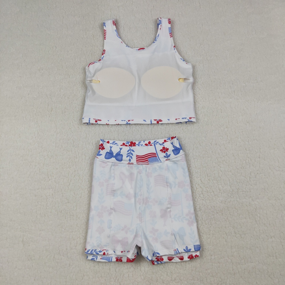 卸売幼児用旗柄ボウシャツスカートショーツキッズスコートセット - Baby Clothing Wholesale のレビューと価格