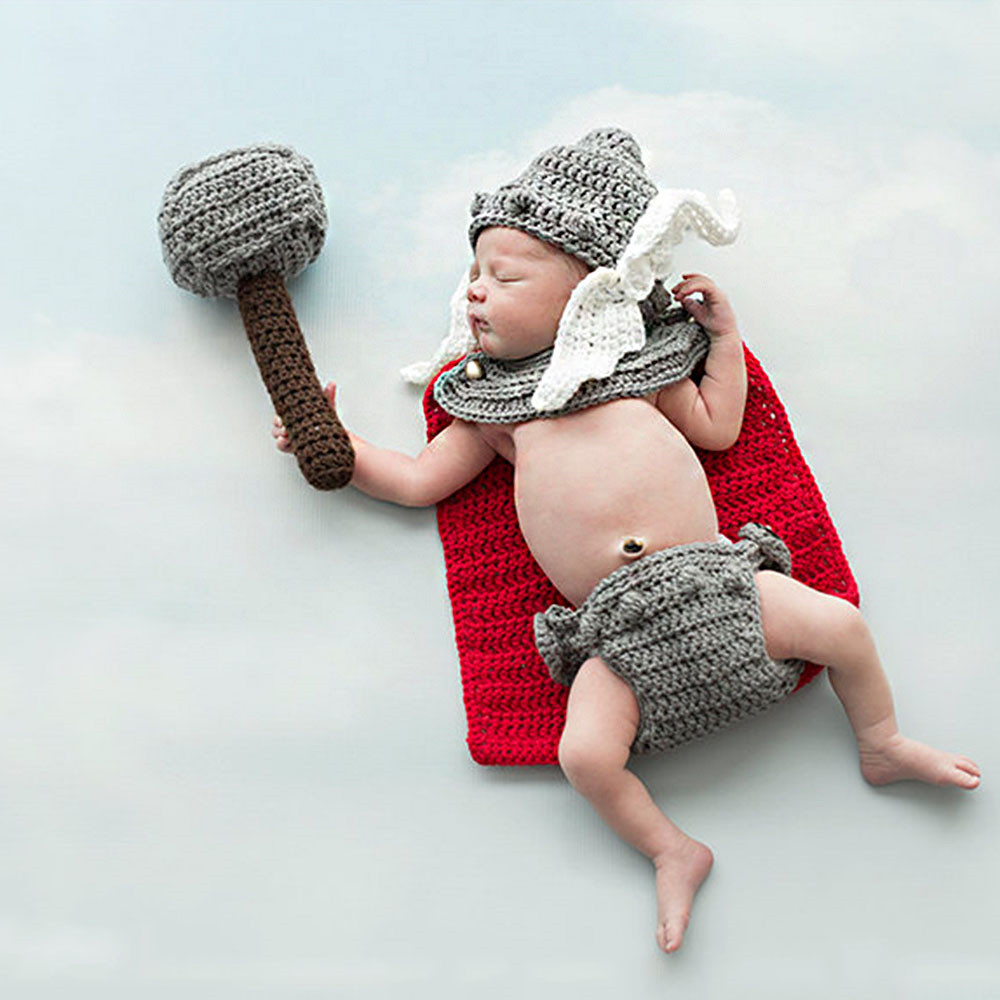 幼児男の子スーパーヒーロースタイルかぎ針編みニット服新生児写 - Baby Clothing For Boys のレビューと価格