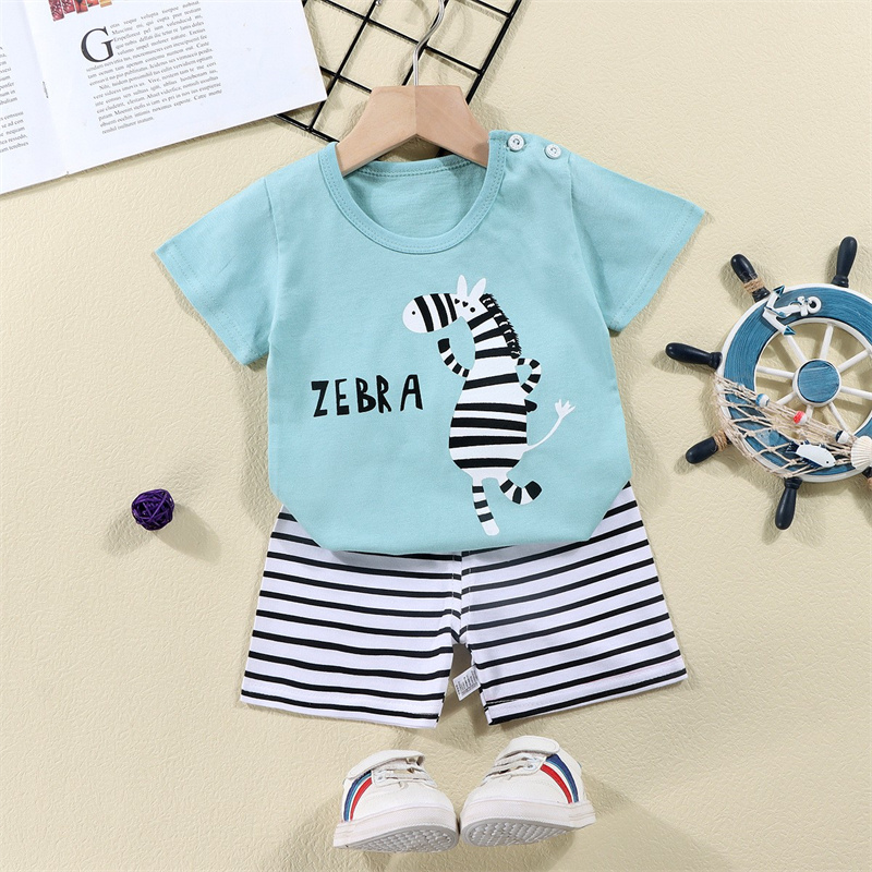 綿 Tシャツ + ショーツ 2 ピーストラックスーツセット子 - Baby Clothing Patterns のレビューと価格
