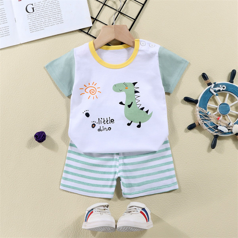 綿 Tシャツ + ショーツ 2 ピーストラックスーツセット子 - Baby Clothing Patterns のレビューと価格