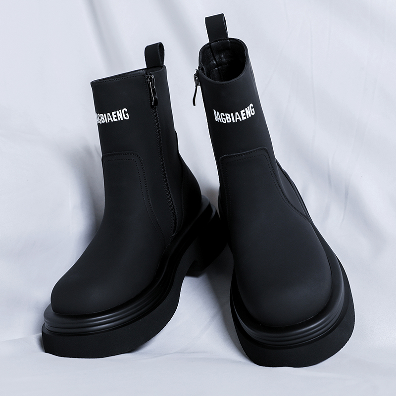 厚底レターメンズチェルシーブーツ滑り止めソフト快適ハイブーツ - Soft Sole Booties のレビューと価格