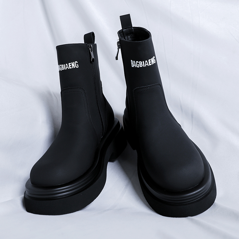 厚底レターメンズチェルシーブーツ滑り止めソフト快適ハイブーツ - Soft Sole Booties のレビューと価格