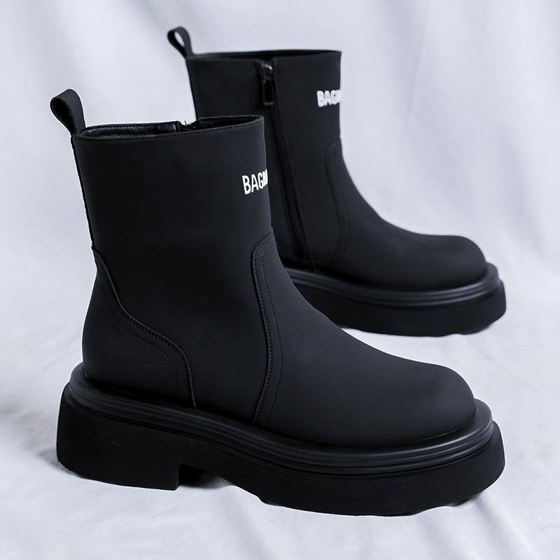 厚底レターメンズチェルシーブーツ滑り止めソフト快適ハイブーツ - Soft Sole Booties のレビューと価格