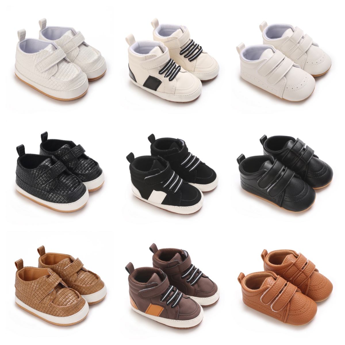 春と秋のファッショナブルでシンプルな布製シューズ、新生児向け - Soft Sole Booties のレビューと価格