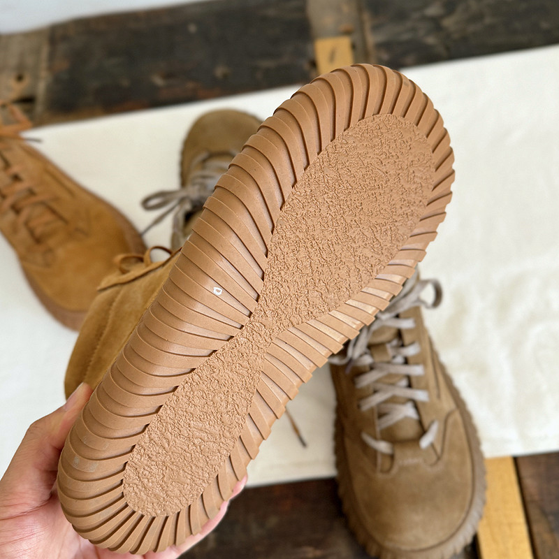 Careaymade-女性用のワイドヘッド本革ブーツ,厚いソ - Soft Sole Booties のレビューと価格