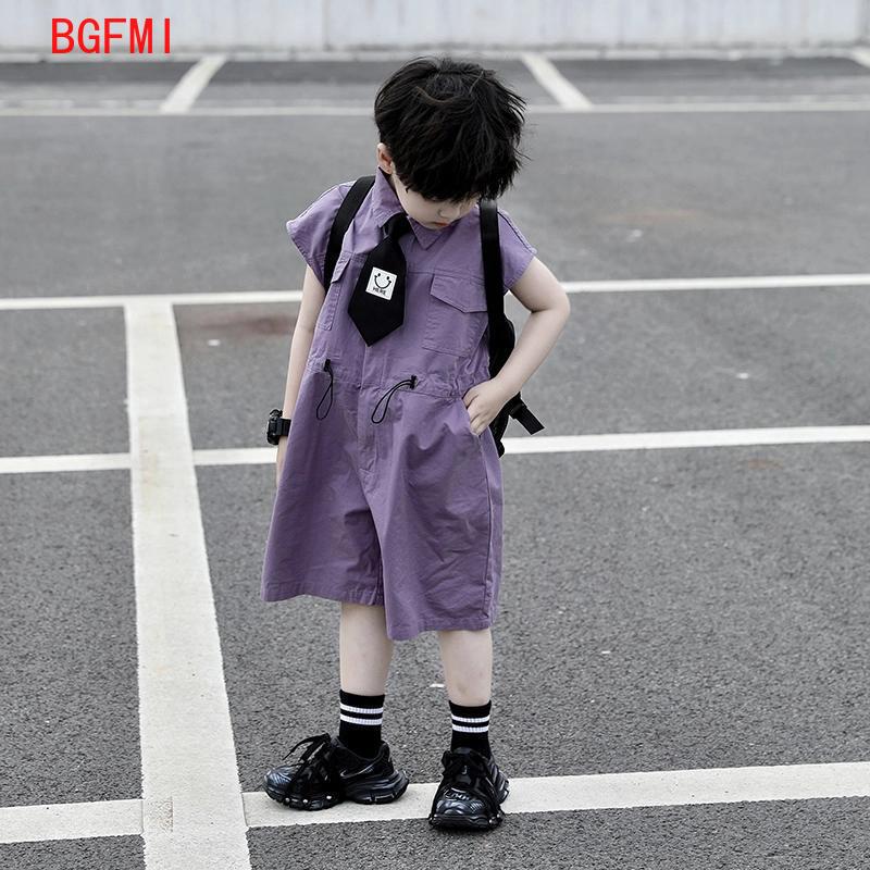 キッズサマーショーツオーバーオールカプリボーイズパープルパン - Baby Clothing For Boys のレビューと価格