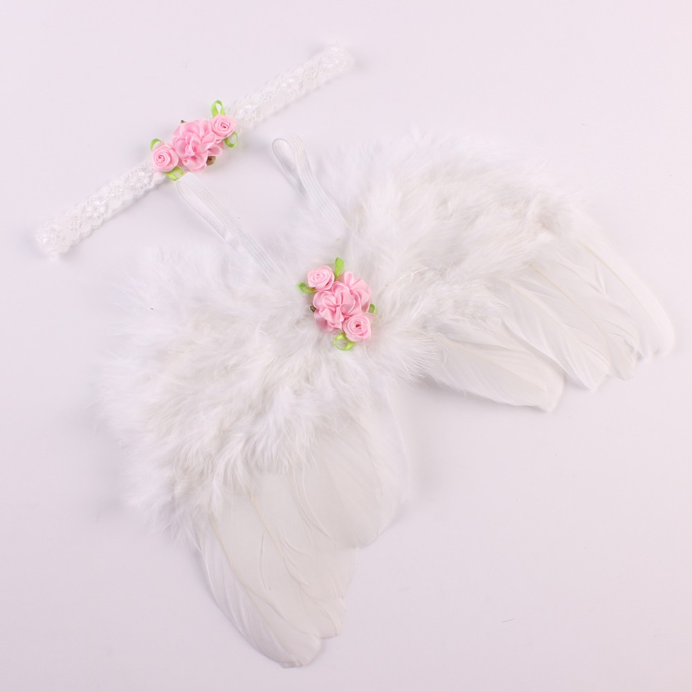 2 ピース/セットかわいい新生児天使の羽の羽と女の赤ちゃんロ - Baby Clothing Patterns のレビューと価格