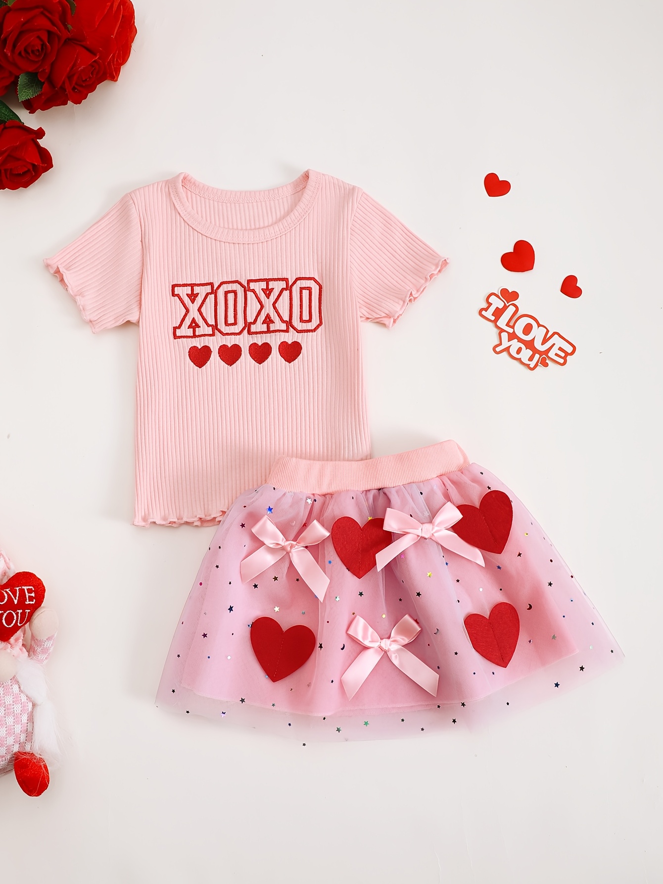 ベビーガールサマーXOXO文字刺繍チュールスカートセット幼児 - Xoxo Baby Clothing のレビューと価格