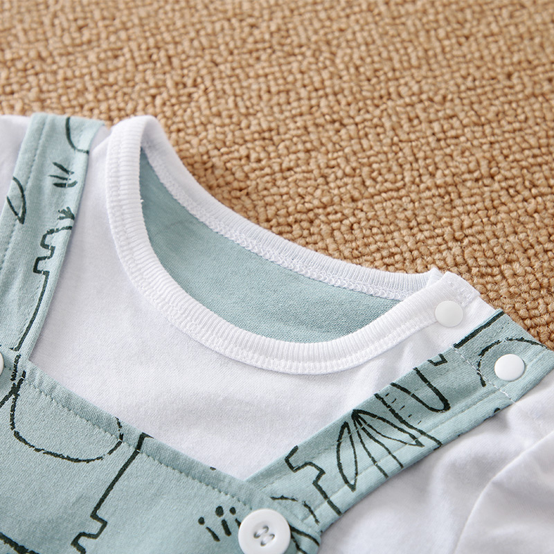新生児用のかわいい象の動物のボディスーツ、半袖、綿の幼児ロン - Baby Clothing Elephant のレビューと価格