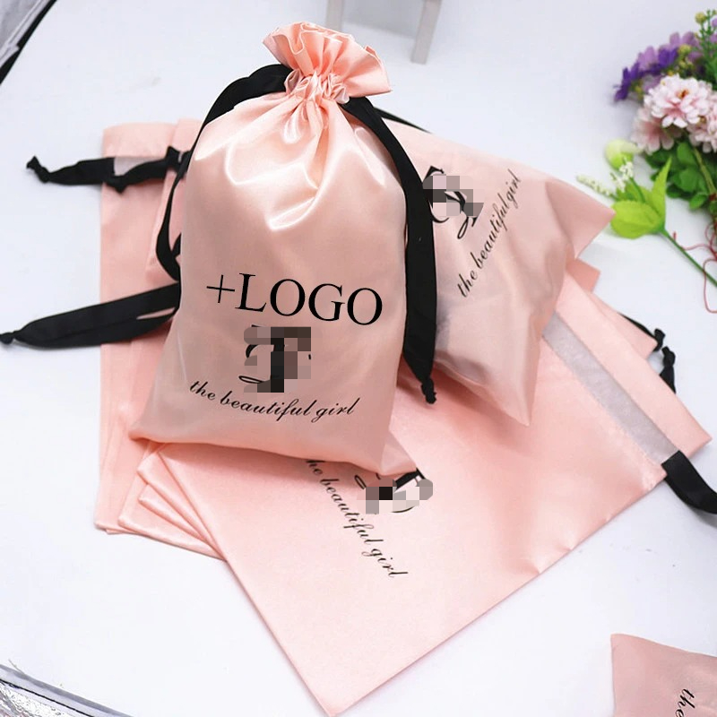 ピンクのシルクサテンバッグ20個,ヘアエクステンション/ウィ - Baby Clothing Bag のレビューと価格