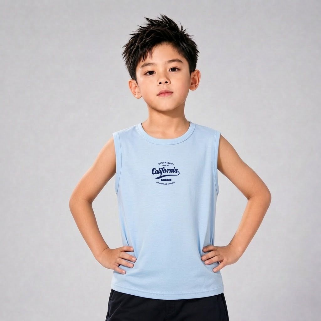 子供用カリフォルニアシティベストボーイズノースリーブ通気性T - Baby Clothing Logo のレビューと価格