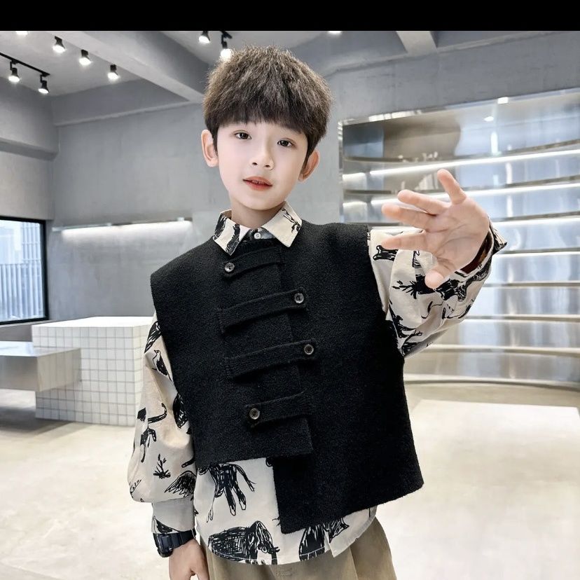 3点セット 春秋 男の子服セット カジュアルベスト+シャツ+ - Baby Clothing Korea のレビューと価格