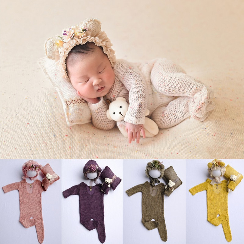 新生児の写真撮影の小道具新生児少年少女ロンパース帽子ベビーロ - Baby Clothing For Boys のレビューと価格