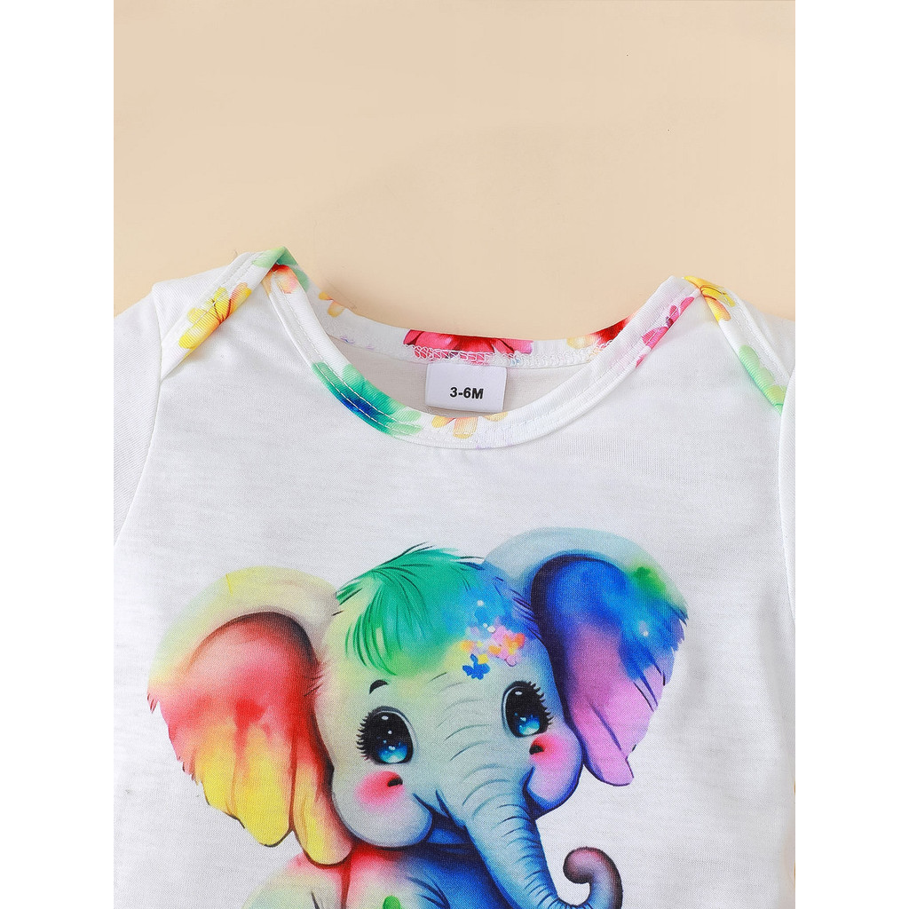 新生児用半袖服セット,象のボディスーツ,フラワーショーツ,カ - Baby Clothing Elephant のレビューと価格