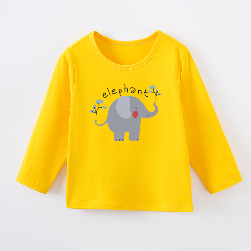 漫画の象のTシャツ,ラウンドネック,快適,男の子,女の子,赤 - Baby Clothing Elephant のレビューと価格